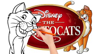 How to draw Thomas OMalley a smoothtalking streetwise cat  The Aristocats [upl. by Assenev]