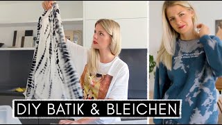 DIY Batik Shirts  3 Techniken Kleidung bleichen und färben  Bleach Tie Dye [upl. by Yert]