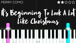 Christmas  It’s Beginning To Look A Lot Like Christmas  EASY Piano Tutorial [upl. by Ameh87]