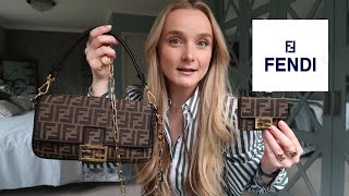 FENDI BAGUETTE JACQUARD FF FABRIC BAG STRAP YOU CHAIN amp MICRO TRIFOLD WALLET  UNBOXING amp REVIEW [upl. by Venable822]