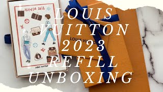 UNBOXING Louis Vuitton 2023 PM Agenda Refill And Walkthrough [upl. by Einafit]