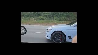 Genesis G70 33T vs Mustang GT350👿 genesis mustangs rollracing kiastinger g70 turbo jb4 race [upl. by Lorenzo]