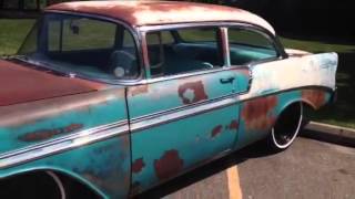 56 Chevy barn find meets 2011 ctsv supercharged 6 Spd [upl. by Inge]