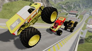 BeamNG Wheels  INSANE Monster Truck and Car Crashes 75  BeamNG Drive [upl. by Yrakaz]