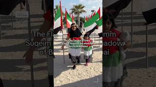 The Flag Garden at Umm Suqeim Beach dubai beach nationalday park uaenationalday flagpark [upl. by Erodeht]