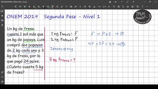 ONEM 2019 Segunda Fase  Nivel 1 [upl. by Kempe]