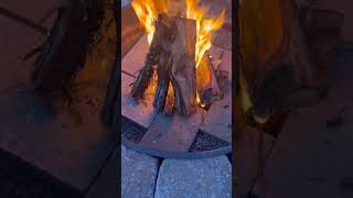 🔥 Completed Project 🔥 Transforming Our Fire Pit with a Roaring Fire  DIY Fire Pit Reveal shorts [upl. by Aidam973]