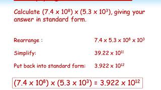 Multiplying and Dividing in Standard Form  How to Multiply and Divide in Standard Form [upl. by Maryjo]