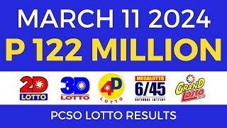 Lotto Result March 11 2024 9pm PCSO [upl. by Constant]