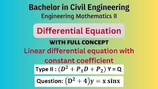 Linear differential equation with constant coefficient  Engineering Mathematics II  8 [upl. by Acherman]