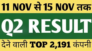 अगले हफ्ते आने वाले है 2191 कंपनियों के Results  Q2 Results 2025  Q2 Results 2025 Today  Q2 [upl. by Enyad550]