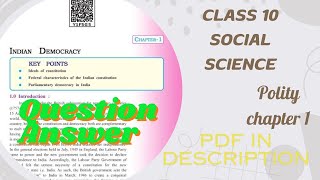 INDIAN DEMOCRACY QUESTION ANSWERCLASS 10 SOCIAL SCIENCE SEBA ASSAM BOARD [upl. by Arihaj]