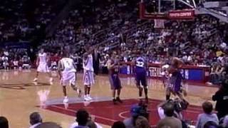 Funny McGrady at the free throw line Amare got punked [upl. by Eadith]