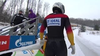 FIBT  2Man Bobsleigh World Cup 20132014  Lake Placid Heat 1 Race 1 [upl. by Ahsimek]