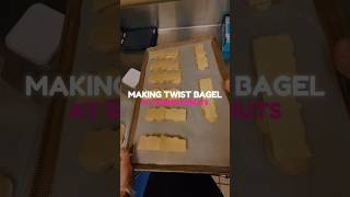 HOW TO MAKE TWIST BAGEL AT DUNKIN DONUTS dunkindonuts dunkin bagel bakery 123go [upl. by Shakti]