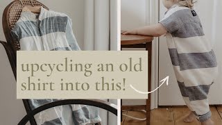 how to upcycle a shirt into a baby romper  thrift flip baby clothes [upl. by Oht]