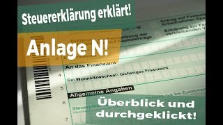 Steuererklärung 2017 Anlage N damit DU an alles denkst [upl. by Mart]