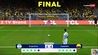 ARGENTINA vs COLOMBIA  PENALES  Final Copa América 2024  Messi contra Diaz  Jugabilidad PES [upl. by Sheela]