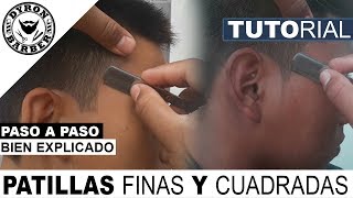 Como Hacer Patillas Finas En Punta o Cuadradas Bien Explicado  Tutorial de Barberia [upl. by Ffilc]