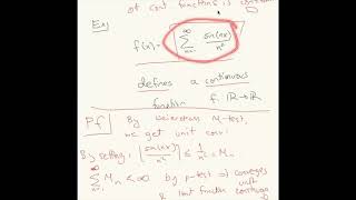 Lecture Week 7 Wednesday part 3 Examples of Weierstrass Mtest in action [upl. by Sirahc]