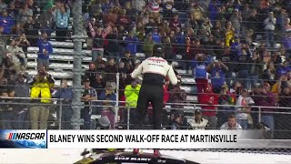 Blaney wins second walkoff race at Martinsville [upl. by Akiemaj403]