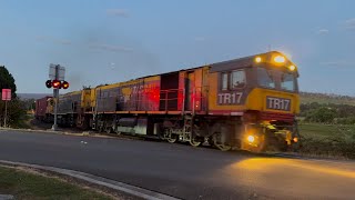 TasRail TR17 TR09 33 train crossing Glenwood Road [upl. by Breh]