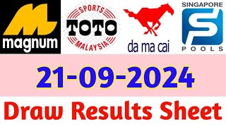 21092024 Today 4D Results Magnum Toto KudaDamacai  4d Result Today  Today 4d Result Live [upl. by Melmon873]