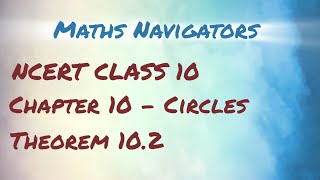 NCERT CLASS 10 CHAPTER 10 THEOREM 102 [upl. by Nawoj]