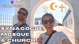 A SYNAGOGUE A MOSQUE AND A CHURCH ALL IN THE SAME TOWN  DJERBA ISLAND  TUNISIA TRAVEL GUIDE [upl. by Sum]