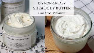 Easy DIY NonGreasy Shea Butter Lotion Recipe  Homemade Skin Care [upl. by Nicky]