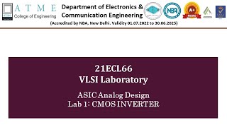 ASIC Analog Design  Lab 1 Schematic and Layout of CMOS Inverter  ASIC  VLSI  Analog Design [upl. by Millian]