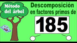 Descomposición en factores primos de 185 Descomponer 185 en factores primos con el método del árbol [upl. by Stockton]