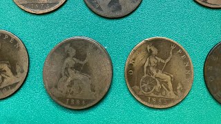 My Queen Victoria One Penny Coins  1863 to 1889 1 [upl. by Tooley]