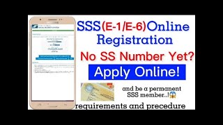 How to get SSS number onlineSSS E1E6 SSS Registration [upl. by Eivol]