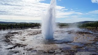 The Geysirs of the Haukadalur Geothermal Area Geysir Strokkur  IslandIceland [upl. by Llednek]