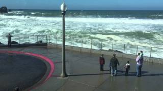 Giant waves at Rockaway Beach in California [upl. by Lardner]