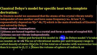 Debye model for heat capacity with complete derivation [upl. by Hamimej]