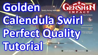 Golden Calendula Swirl Perfect Quality Tutorial Genshin Impact [upl. by Manlove]