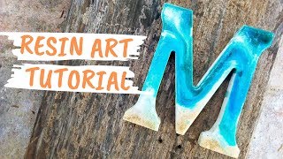 Resin Art Tutorial  Painting a Wood letter [upl. by Zilada]