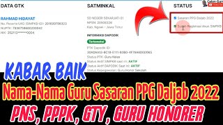 LIVE Cara Mengetahui Daftar Nama Sasaran PPG Daljab 2022 PNS PPPK Guru Honorer GTY Se Indonesia [upl. by Mcgannon110]