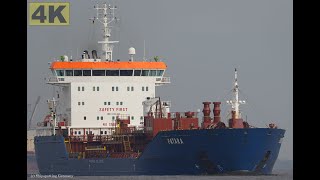 PATARA  Shipspotting Germany 🇩🇪 IMO 9344423  River Weser near City Brake Unterweser  4K VIDEO [upl. by Adiuqal]