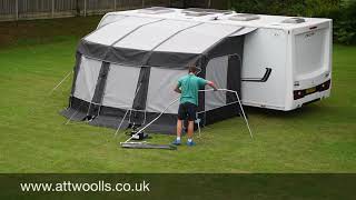 Kampa Ace Air 400 All Season Awning Pitching amp Packing with Electric Pump Video Real Time [upl. by Nihs]