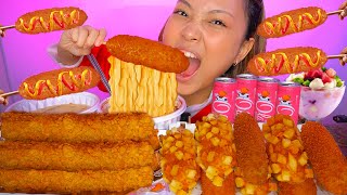 MUKBANG JAJANAN KOREA CORNDOG TTEOKBOKKI DAN AYAM SUPER PANJANG 14 METER 😱  ASMR REDDOG INDONESIA [upl. by Nedac]