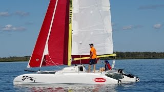 Surtees S22 Folding High Performance Catamaran  Light Wind Sailing Test [upl. by Wells]