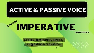 Imperative sentences in passive voice [upl. by Birchard]