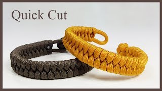 1 Strand Loop And Knot Rastaclat Style Fishtail Paracord Bracelet Quick Cut [upl. by Delanos325]