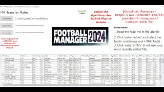 FM24  C app to sign players  Datadriven C player recruitment program squirrelplaysfof4318 [upl. by Anyalram]