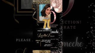 Customisable Digital 70th Birthday Party Invitation Ideas  by URCordiallyInvited [upl. by Nnairac]