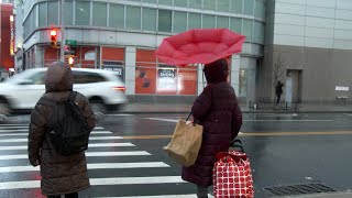 Wind And Rain Invert Umbrellas in Queens NY  11302022 [upl. by Madian60]