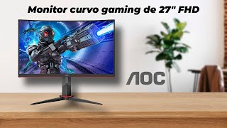 AOC C27G2ZEBK  Monitor curvo gaming de 27quot FHD 1920x1080 1500R 240Hz 300 cdm VESA HDMI [upl. by Atcliffe541]